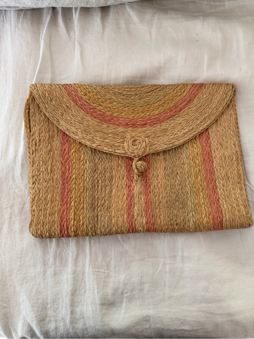 Vintage woven clutch